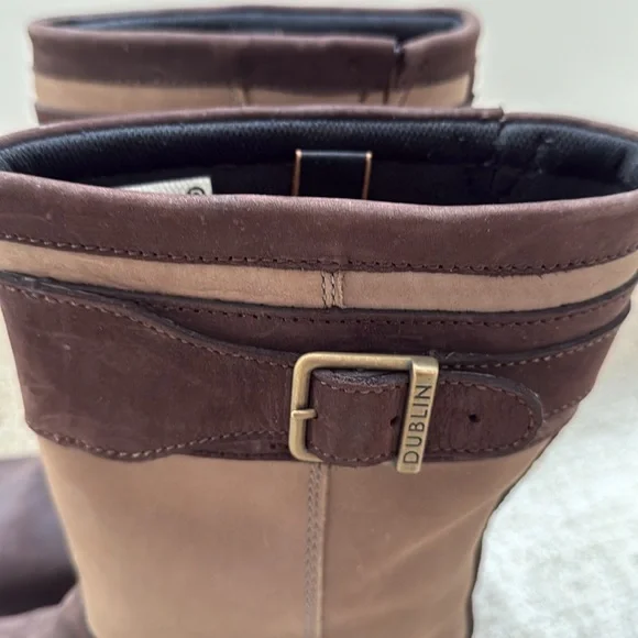 Dublin Estuary Western Cozy Cabin Brown Two Tone Leather Riding Boots Size 8.5 - Picture 4 of 7
